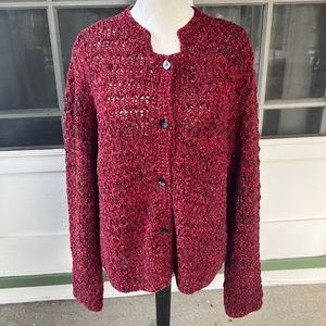 VTG PL Marled Burgundy Cardigan